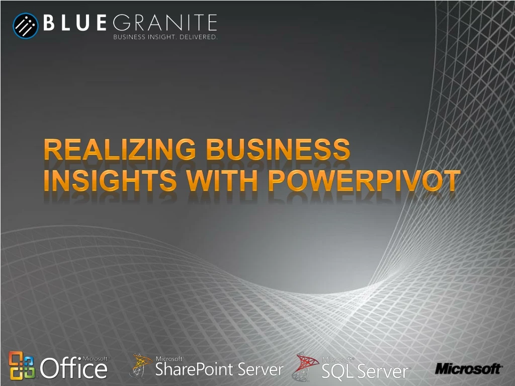 realizing business insights with powerpivot