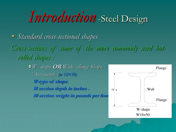 Introduction -Steel Design
