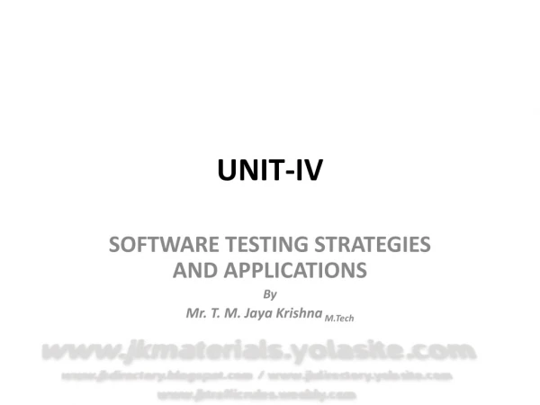 UNIT-IV