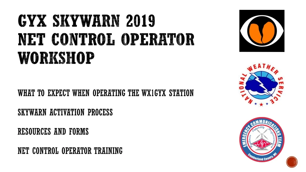 gyx skywarn 2019 net control operator workshop