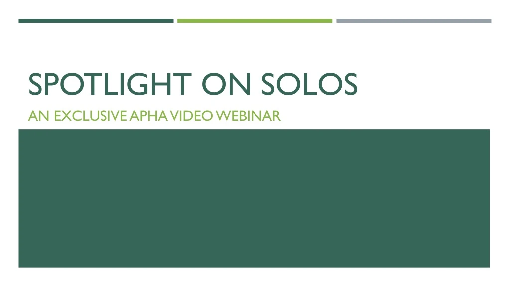 spotlight on solos
