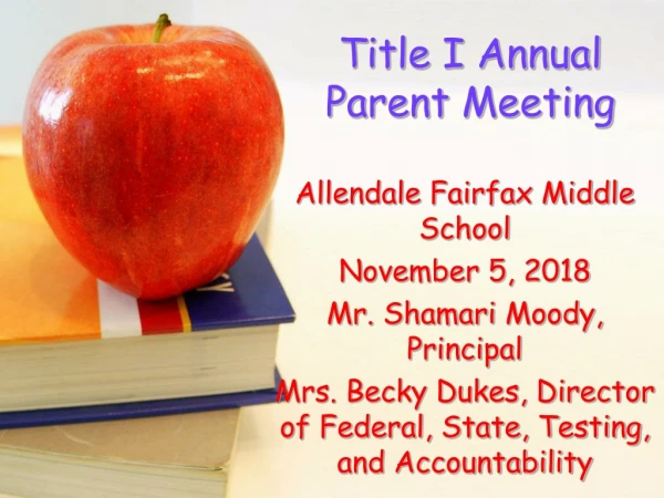 Title I Annual Parent Meeting