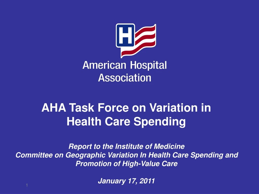aha task force on variation in health care