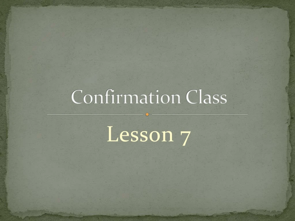 confirmation class