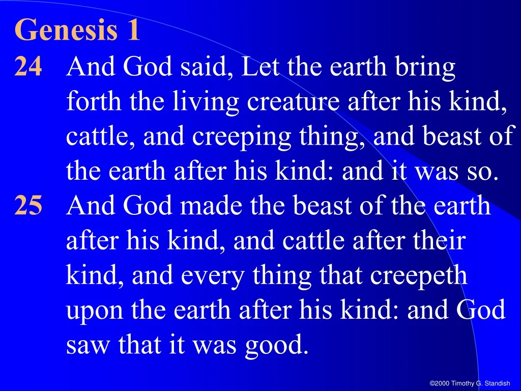 genesis 1 24 and god said let the earth bring