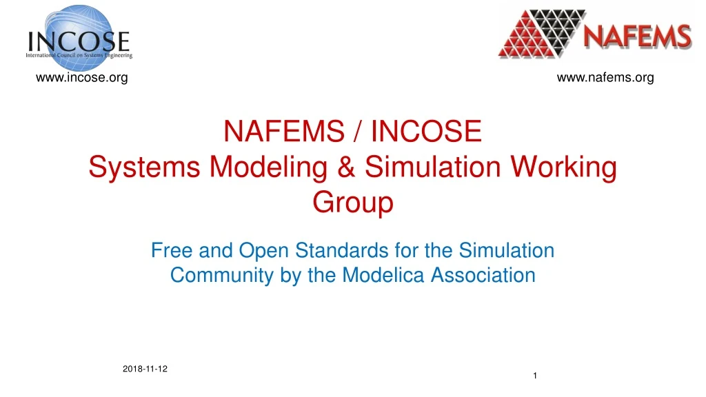 nafems incose systems modeling simulation working group