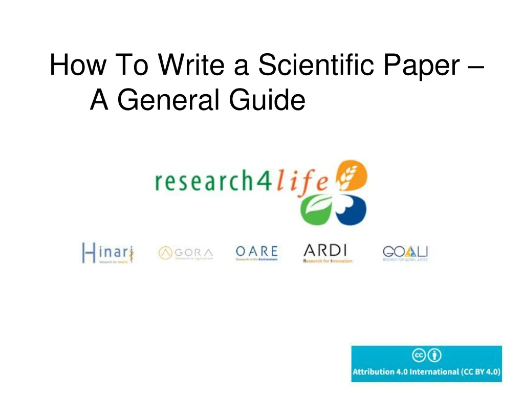 how to write a scientific paper a general guide