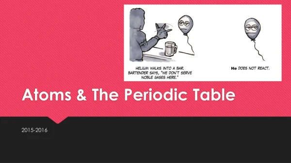 Atoms &amp; The Periodic Table