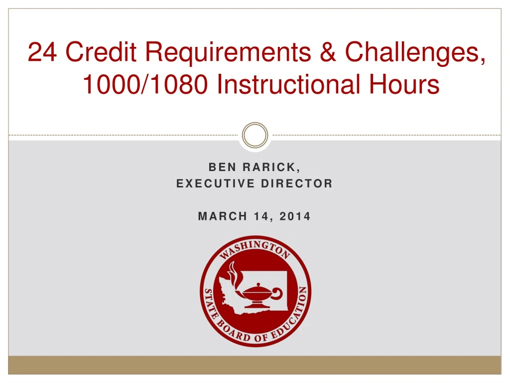 24 credit requirements challenges 1000 1080 instructional hours