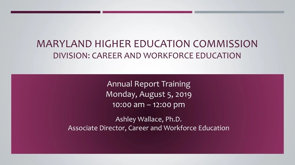 maryland higher education commission division career and workforce education