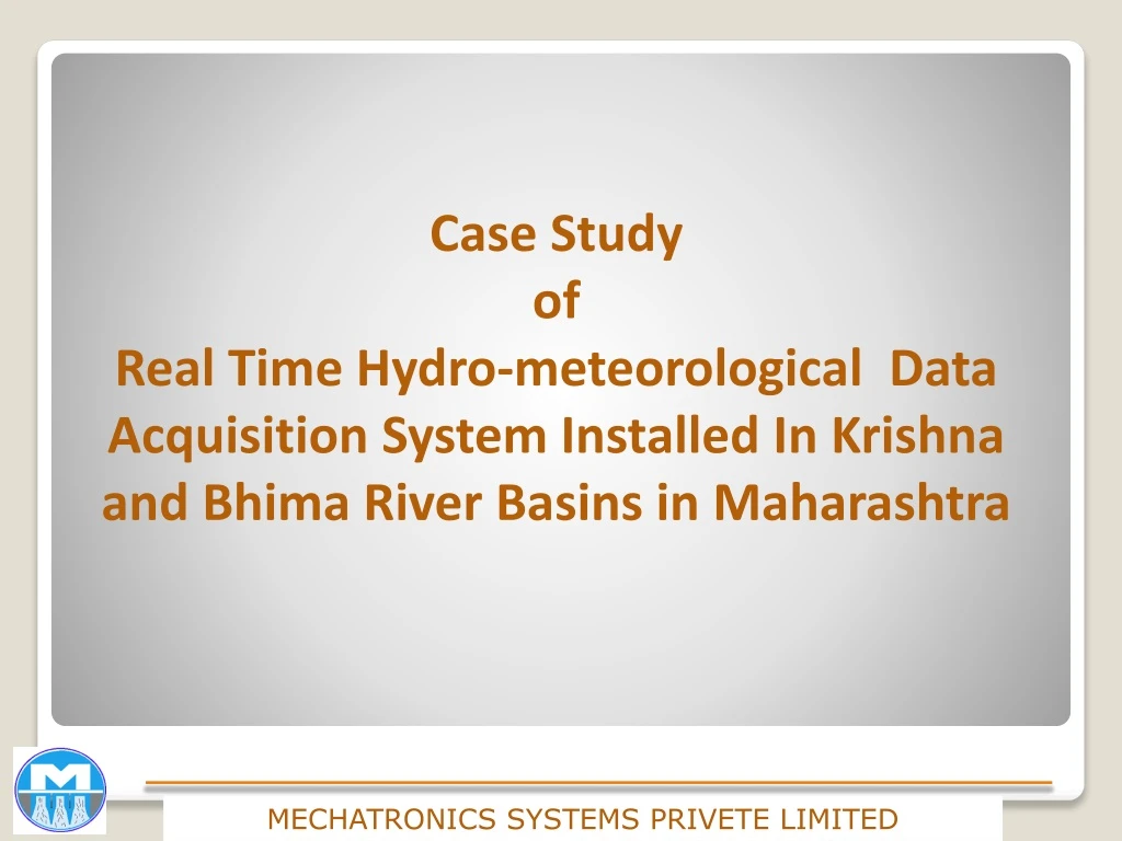 case study of real time hydro meteorological data