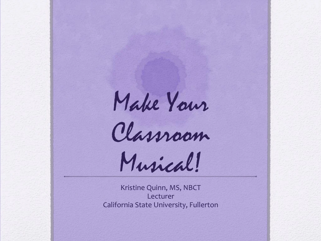 make your classroom musical