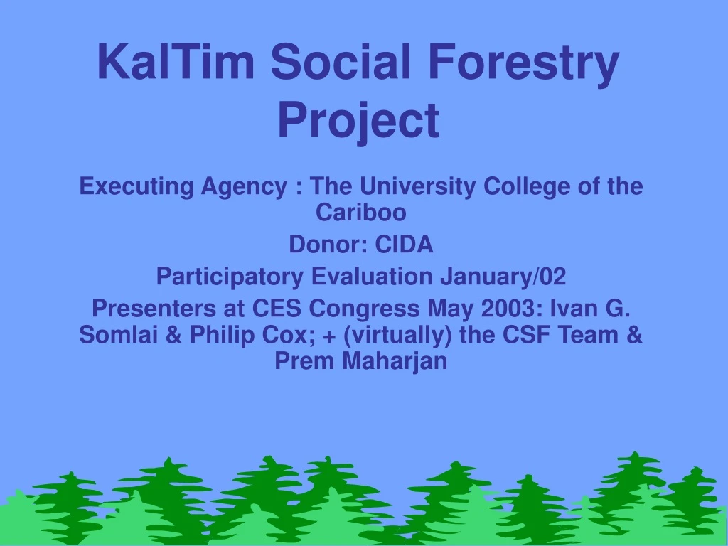 kaltim social forestry project