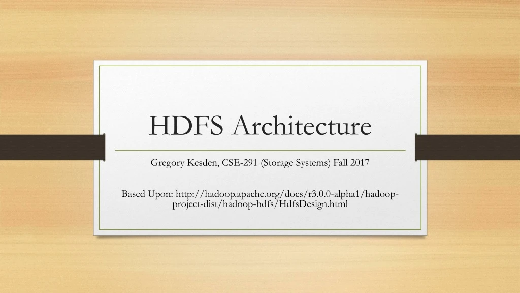 hdfs architecture