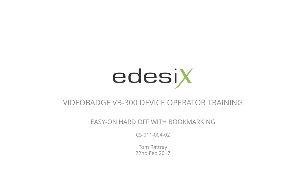 videobadge vb 300 device operator training