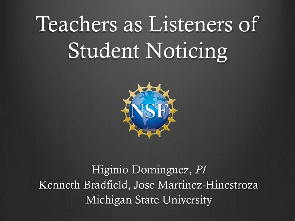 teachers as listeners of student noticing