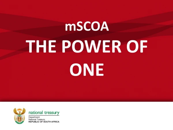 mSCOA THE POWER OF ONE