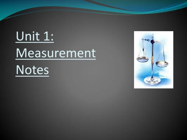 Unit 1: Measurement Notes
