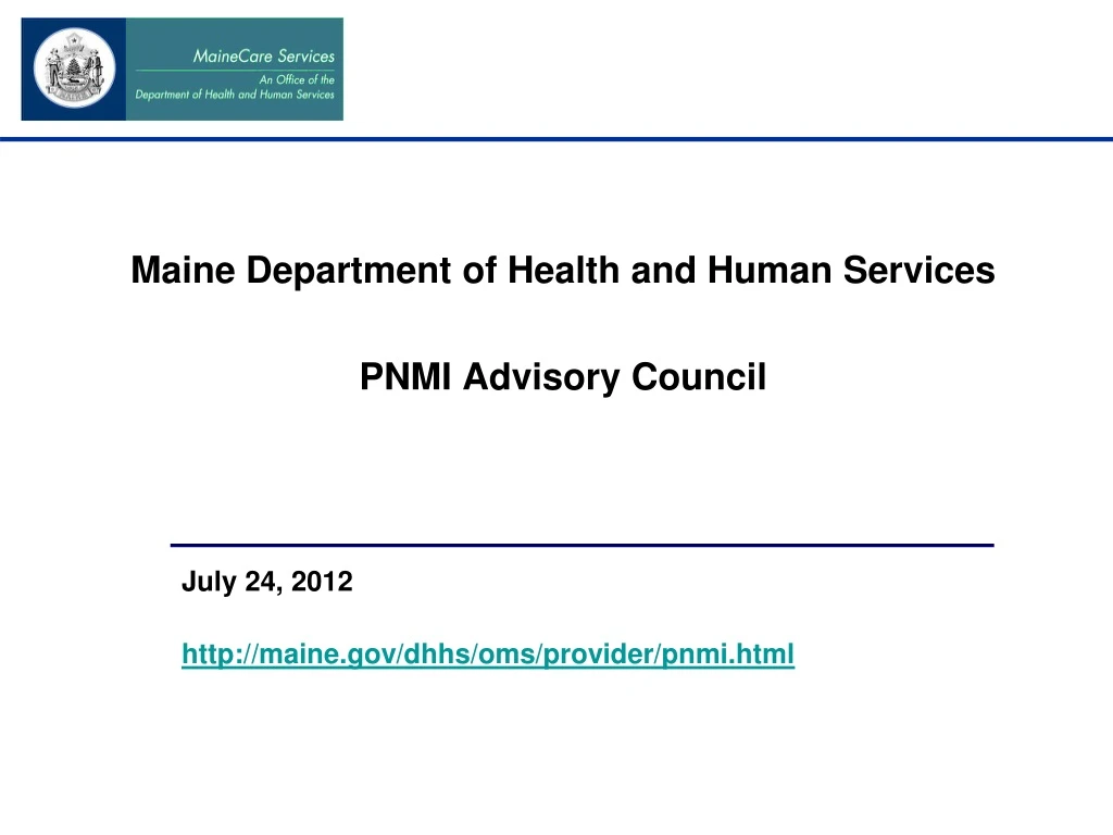 maine department of health and human services pnmi advisory council