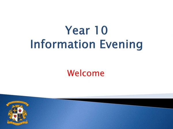 Year 10 Information Evening