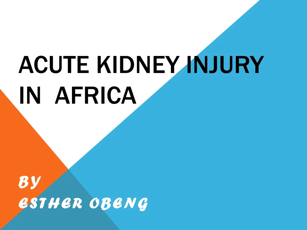 acute kidney injury in africa