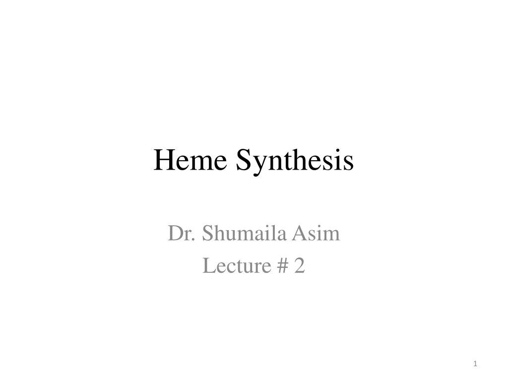 heme synthesis