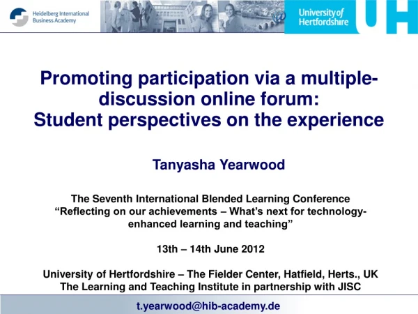 The Seventh International Blended Learning Conference
