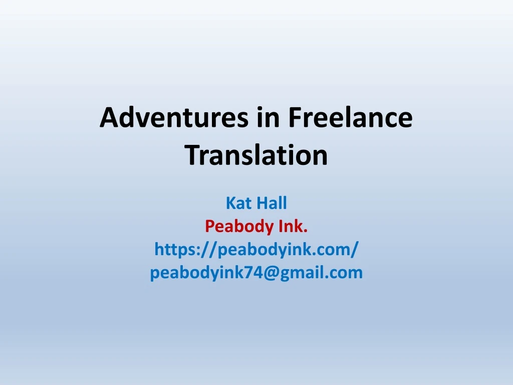 adventures in freelance translation