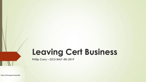 Leaving Cert Business