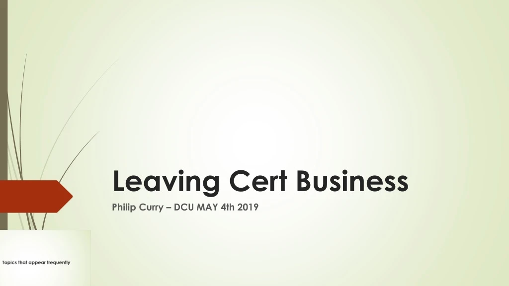leaving cert business