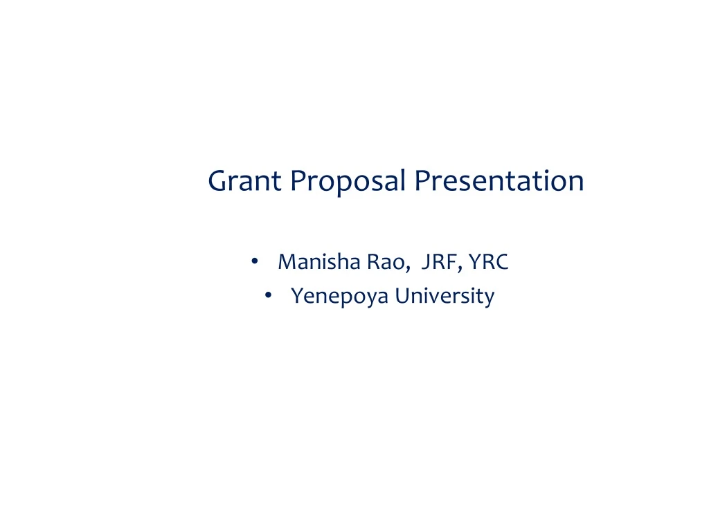 grant p roposal presentation
