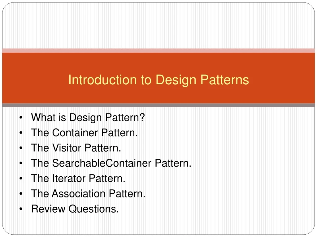 introduction to design patterns