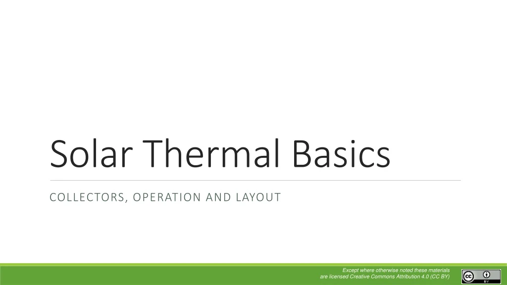 solar thermal basics