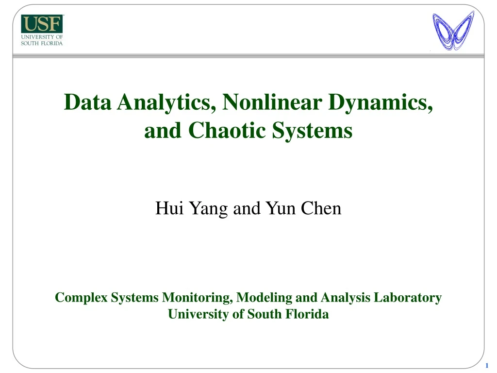 data analytics nonlinear dynamics and chaotic