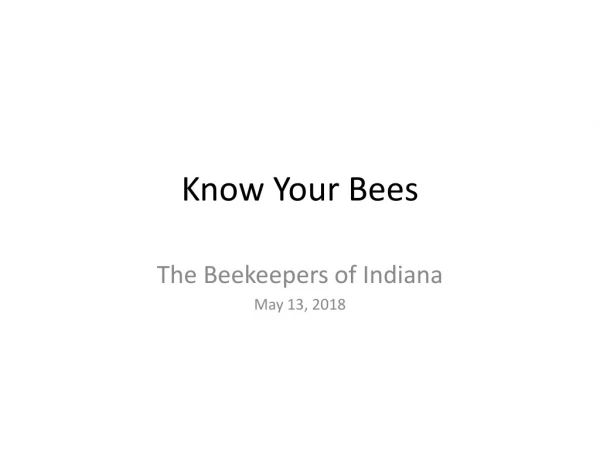 Know Your Bees