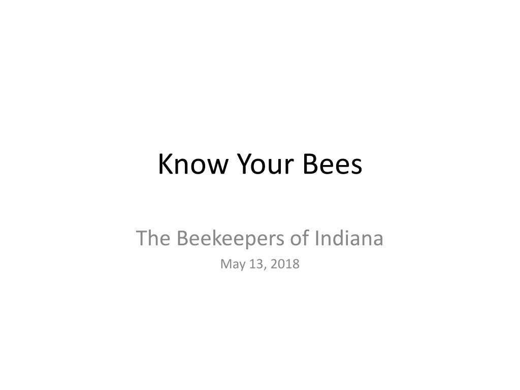 know your bees