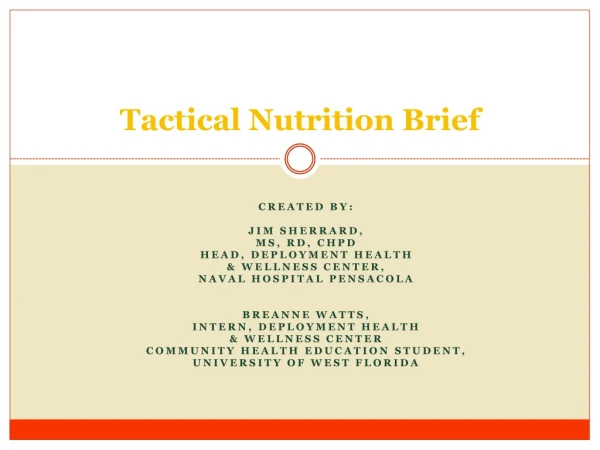 Tactical Nutrition Brief