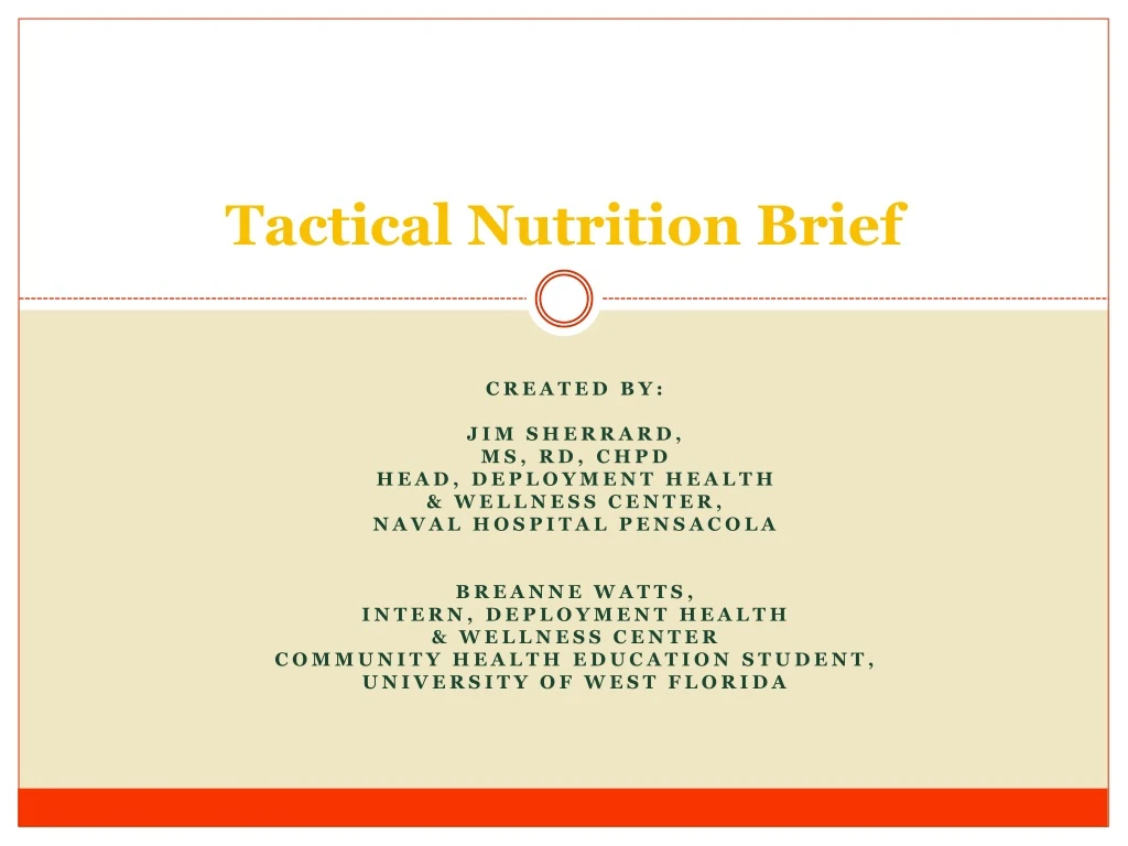 tactical nutrition brief