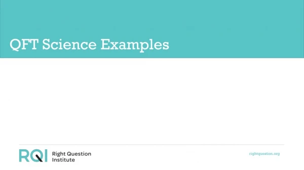 QFT Science Examples