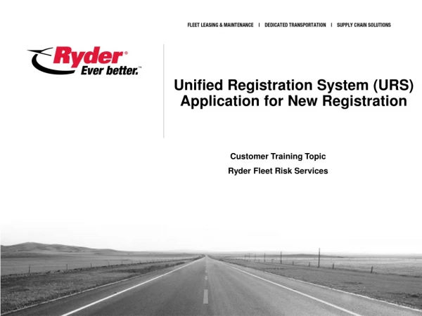 Unified Registration System ( URS) Application for New Registration