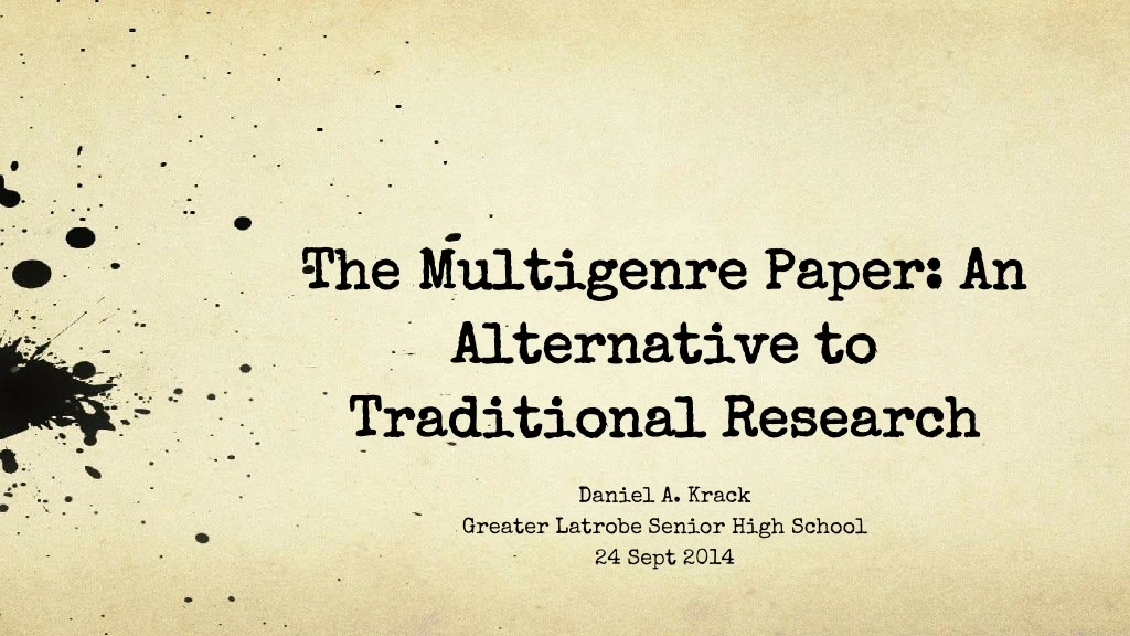 the multigenre paper an alternative to traditional research