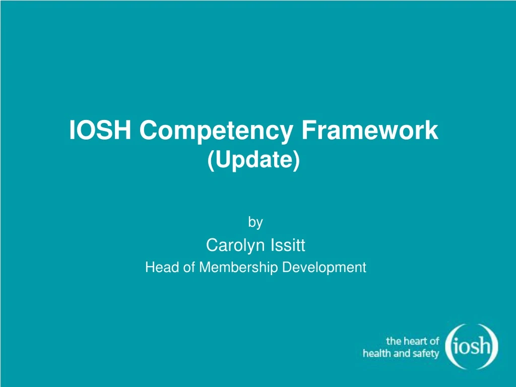 iosh competency framework update