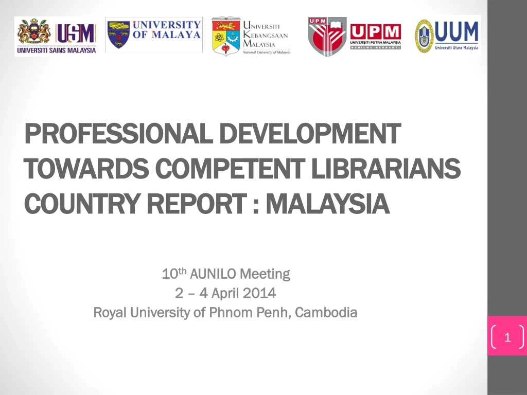 professional development towards competent librarians country report malaysia