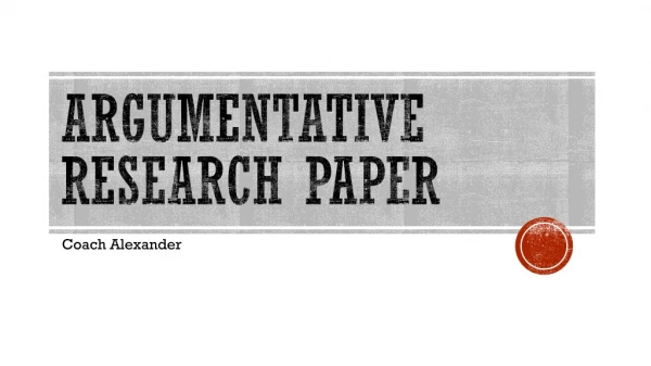 Argumentative Research Paper