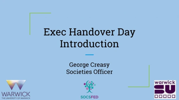 Exec Handover Day Introduction