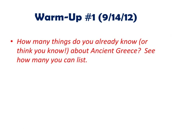 Warm-Up #1 (9/14/12)