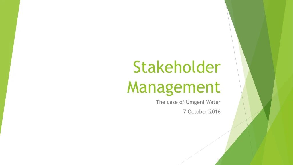 stakeholder management