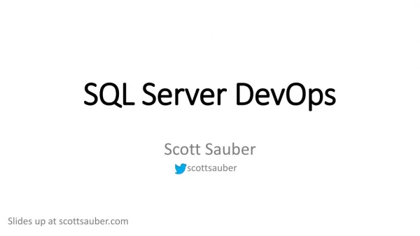 SQL Server DevOps