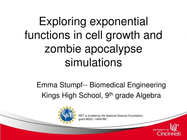 Exploring exponential functions in cell growth and zombie apocalypse simulations