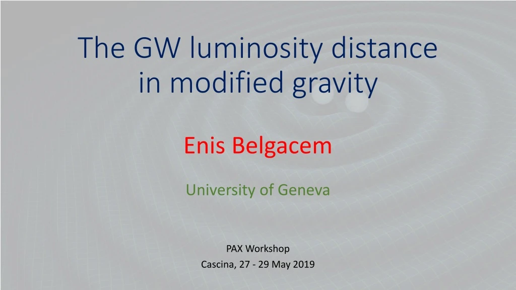 the gw luminosity distance in modified gravity